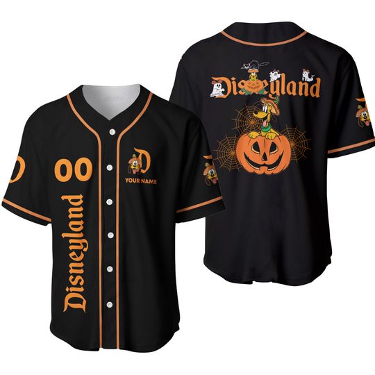 Discover Personalized Pluto Dog Pumpkin Halloween Spider Web Baseball Jersey Shirt
