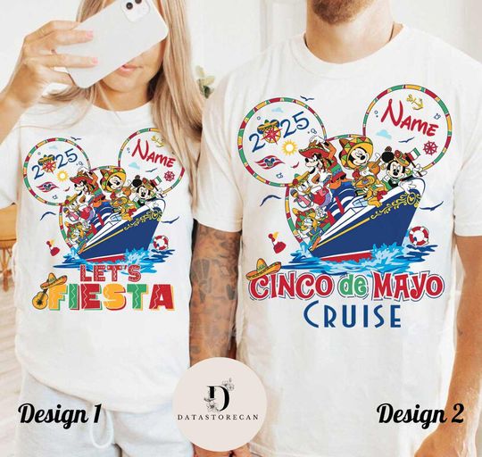Personalized Cinco De Mayo Disney Cruise shirt, Mickey & friends Fiesta Squad Shirt, Mexican Fiesta Shirt, Cinco De Mayo Mexican Party Shirt