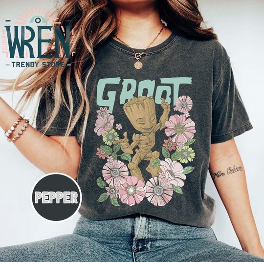 Retro Marvel Guardians Of The Galaxy Groot Floral Dance Poster Shirt, Disneyland Vacation Trip 2024 Shirt, Disney World Shirt