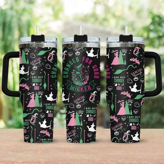 Wicked Change For Good Tumbler 40oz, Wizard Movie Tumbler, Wizard of Oz Tumbler, Wicked Birthday Gift, Gift For Kids
