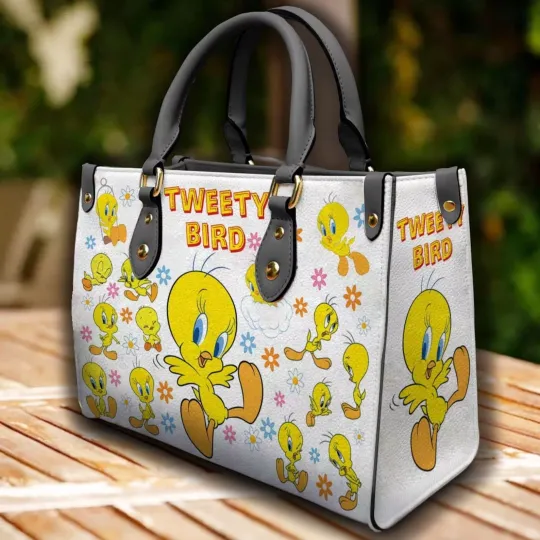 Tweety Bird Leather Handbag, Tweety Bird Looney Tunes Lovers Gift