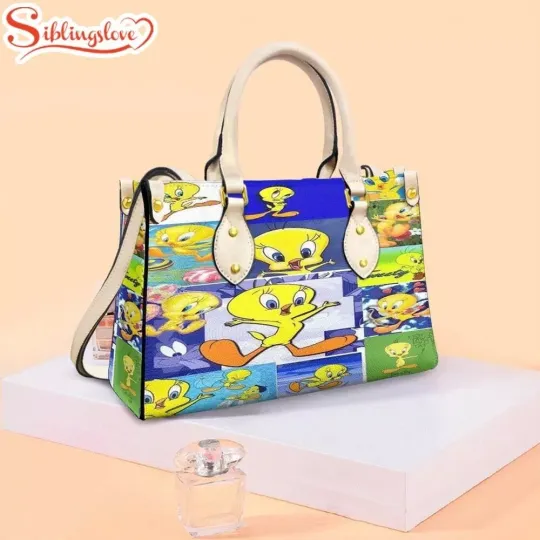 Tweety Bird Leather Handbag, Tweety Bird Looney Tunes Lovers Gift