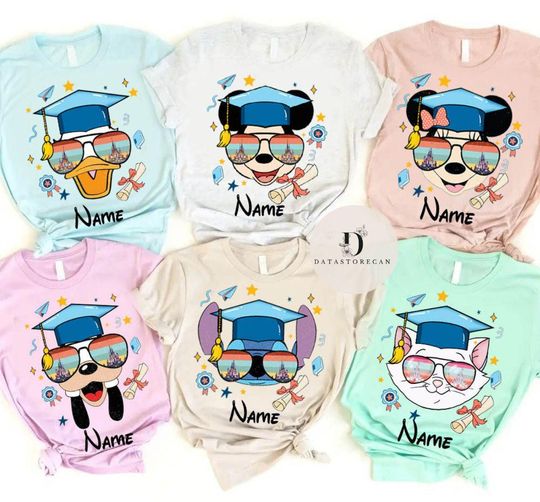 Personalized Disney Graduate 2025 shirt, Grad nite group matching shirts, WDW Disneyland Graduate Graduation shirt, Gift for the Grad