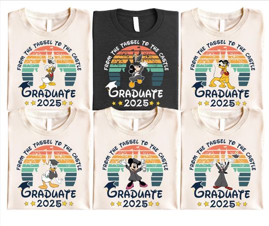 Disney Graduate 2025 Shirt, From the Tassel to the Castle Tee, Magic Kingdom Grad T-Shirt, Graduation Trip Tee