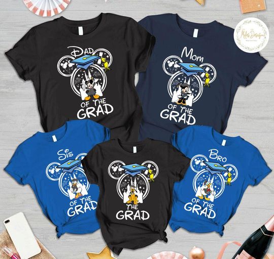 Personalized Disney Graduation Family Shirts, Mickey & Friends Disney Graduation 2025, Disney Graduation 2025 Shirts, Disney Grad Squad Tee