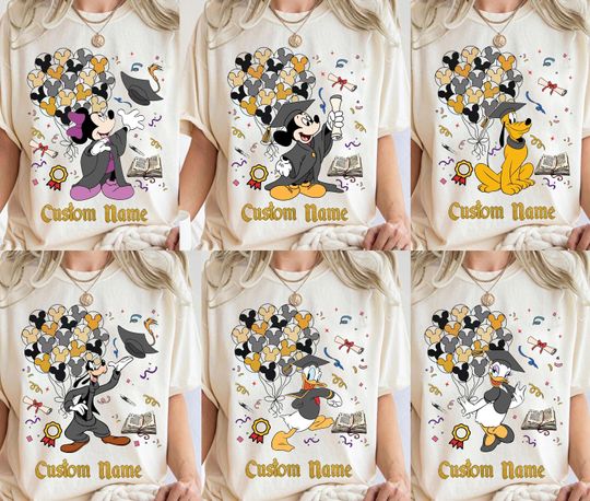 Personlized Mickey and Friends Senior Disney Graduation Shirt, From The Tassel To The Castle Shirt, Graduate Mickey and Friends 2025 Shirt