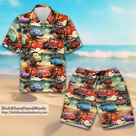 Discover Disney Cars Hawaiian Shirt, Disney Aloha Shirt, Pixar Cars Hawaiian Shirt, Hawaii Trip Shirt, Disneyland Hawaiian Shirt, Cars Land Shirt