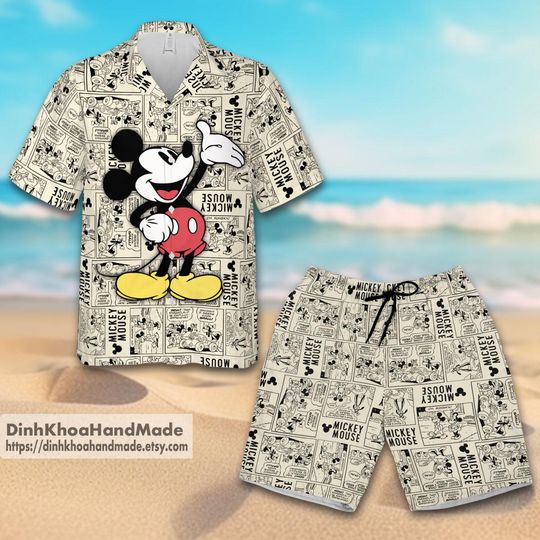 Disney Mickey  Hawaiian Shirt, Summer Tropical Hawaii Tee, Vacation Shirt, Family Summer Beach Hawaii Shirt, Magic Kingdom Gift