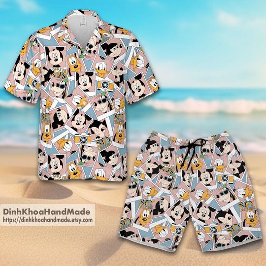Mickey And Friends Hawaiian Shirt, Summer Tropical Hawaii Tee, Vacation Shirt, Family Summer Beach Hawaii Shirt, Magic Kingdom Gift