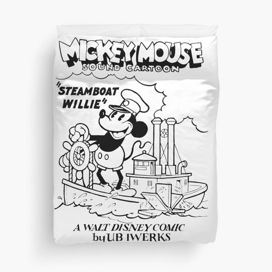 Steamboat Willie Poster Duvet Cover