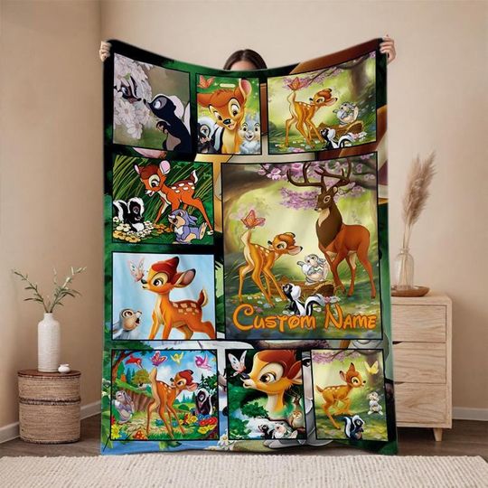 Personalized Disney Bambi Blanket, Disney Bambi Blanket, Disney Bambi Birthday Gift, Disneyland Blanket, Christmas Gifts For Kids