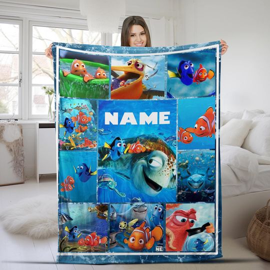 Personalized Finding Nemo Blanket | Finding Nemo Fleece Blanket | Nemo Dory Blanket | Christmas Gift | Custom Finding Nemo Blanket