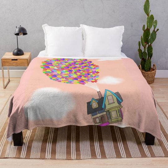 Up - Peach Throw Blanket