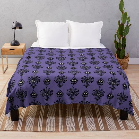 A Haunted Mansion Demon Wallpaper Throw Blanket
