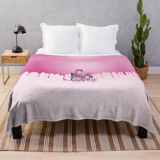 Audrey Descendants (Pretty Pink Princess Queen Girl) Throw Blanket