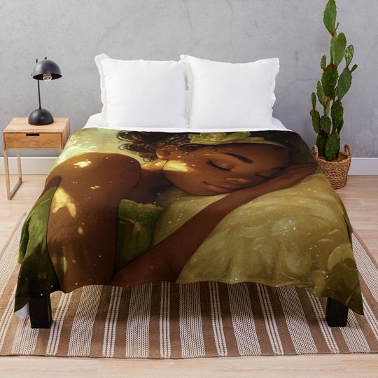 Sleeping Tiana Disney Princess Throw Blanket