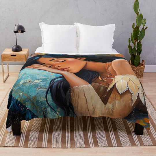 Sleeping Pocahontas Disney Princess Throw Blanket