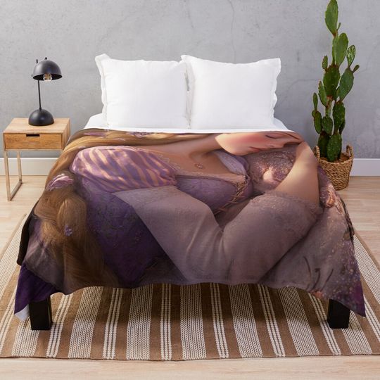 Sleeping Rapunzel Disney Princess  Throw Blanket