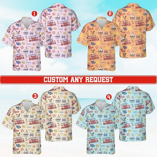 Gulf Of America Hawaiian Shirt For Men Women, US Flag Gulf Coast Button Up Shirt, American Beach Aloha Shirt, Democrat Shirt, Patriotic Gift