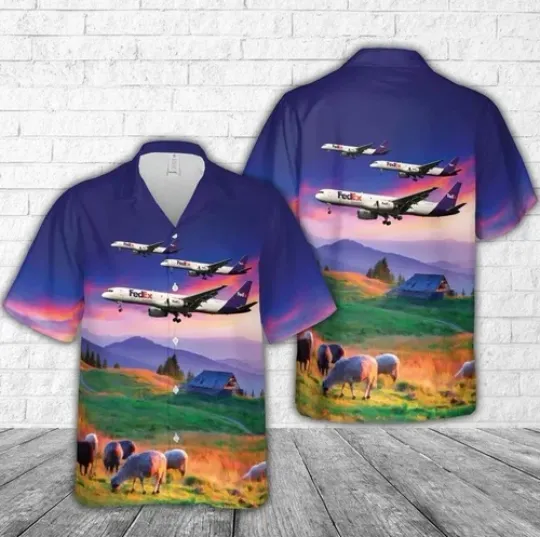 Fedex Express Boeing 757 Jager Trendy Hawaiian Shirt