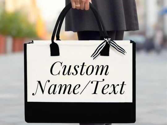 Custom Name Tote Bag , Bridesmaids, Bachelorette Gifts, Wedding Tote, Mothers Day Bag, Teachers Tote