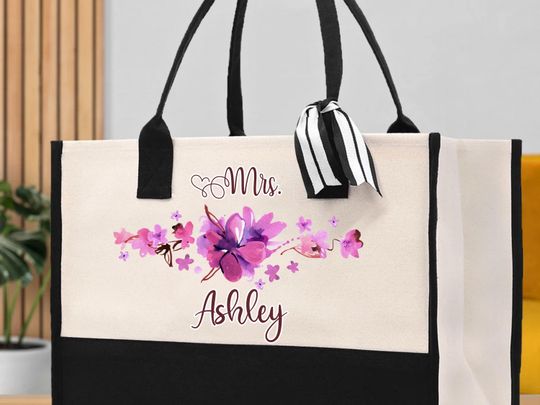 Personalized Teacher Bag - Cotton Canvas Tote Bag - Gift for Teachers - Teacher Life Tote - Custom Teacher Appreciation Bag-Teacher Name Bag