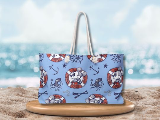 Disney Cruise Weekender Bag , Mickey Nautical  tote bag, beach bag, bucket bag, disney vacation, weekender bag men,