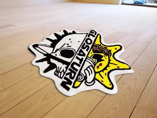 Chief Keef Glory Glo Gang Saturn Citizen Skull Floor Mat Carpet Living Room Rugs