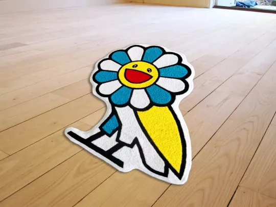 Takashi Murakami Flower Owl Bedroom Area Rugs Floor Mat Living Room Wool Carpet