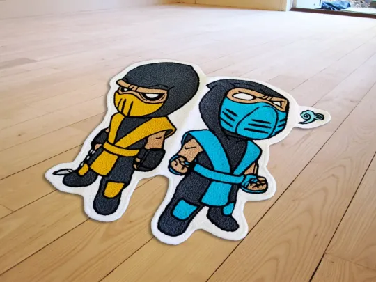 Sub Zero Scorpion Mortal Kombat Floor Mat Living Room Accent Carpet Modern Rugs