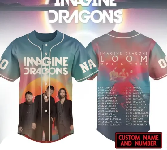 Imagine Dragons Loom World Tour 2025 Personalized Baseball Jersey