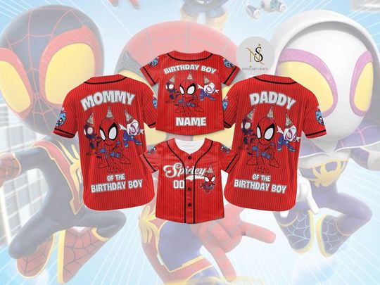 Personalized Spidey and his Amazing Friend, Custom Kid Adult Spiderman Baseball Jersey Outfit, Gift for Spider Fan, Spider Man Birthday