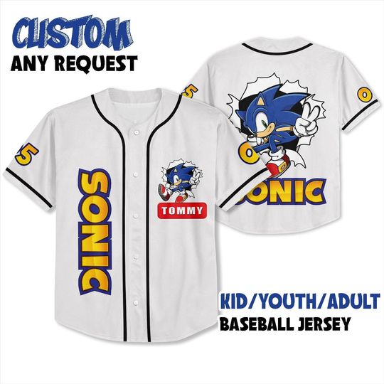 Sonic The Hedgehog Badass Jersey, Custom Sonic Jersey, Funny Sonic Party Shirt, Sonic Birthday Gift, Sonic Kids Birthday Shirt