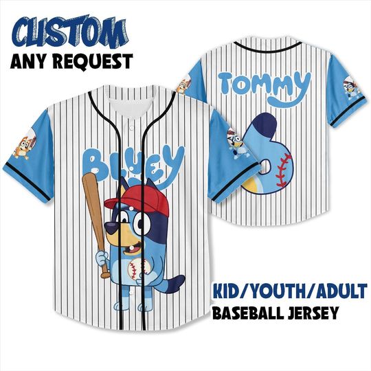 BlueyDad Birthday Party Jersey, Family Birthday Jersey, Birthday Boy Gift, BlueyDad Birthday, Personalized Birthday Jersey, Blue Dog