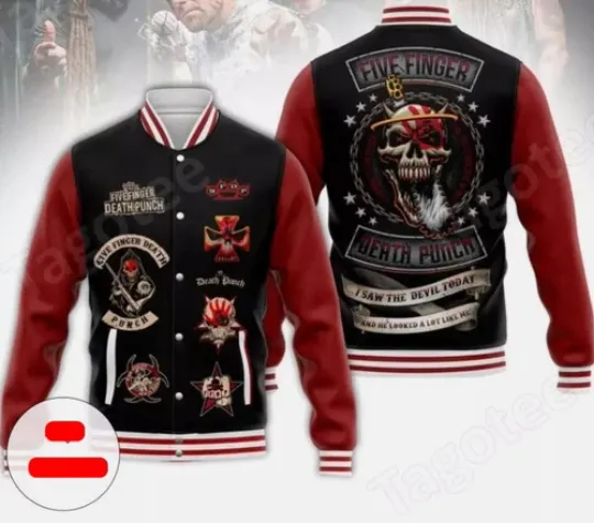 Five Finger Death Punch I Saw The Devil Today Baseball Jacket