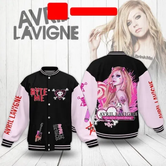 Avril Lavigne Bite Me The Best Damn Thing Baseball Jacket