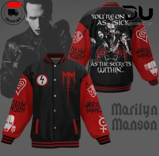 Marilyn Manson  As Sick As The Secrets Within Baseball Jacket