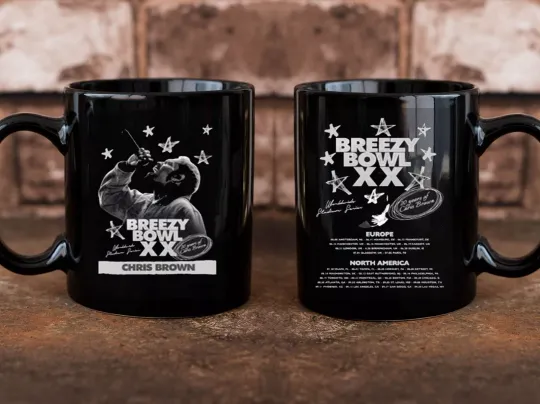 2025 Chris Brown Tour Breezy Bowl XX Mug, Chris Brown Concert 2025 Mug