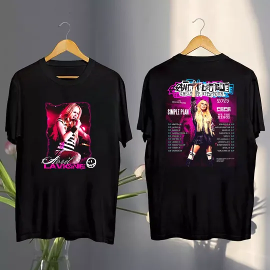 Avril Lavigne Graphic Shirt, 2025 Avril Lavigne Greatest Hits Tour T-Shirt
