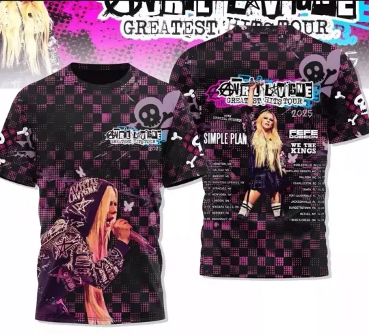 Avril Lavigne Tour 2025 The Greatest Hits Tour Celebration AOP 3D T-shirt