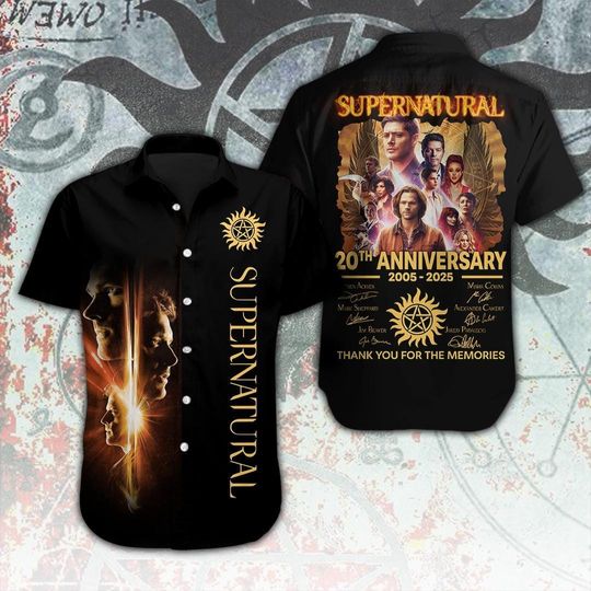 Supernatural 20th Anniversary Button Shirt, John Winchester Button Shirt, Sam Winchester Button Shirt Men, Supernatural Button Up Shirt