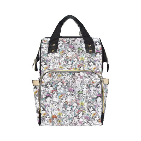 Disney Princess Diaper Backpack | Disney Princess Backpack | Disney Diaper Bag | Disneyland Backpack | Disney Bag Disney Diaper Backpack