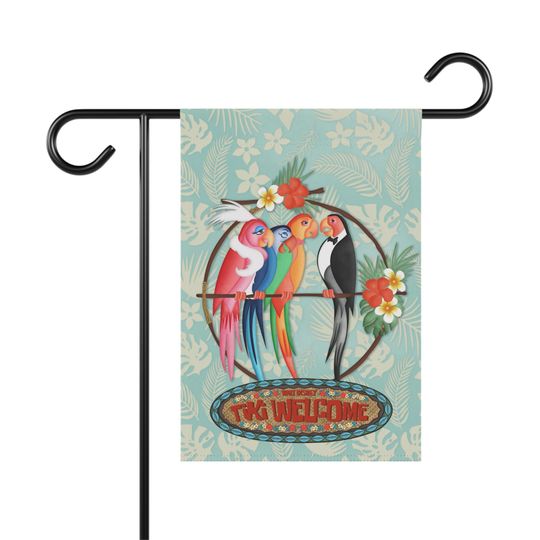Disney Enchanted Tiki Room Home and Garden Flag, Disney Enchanted Tiki Room Banner, Tiki Bar Sign