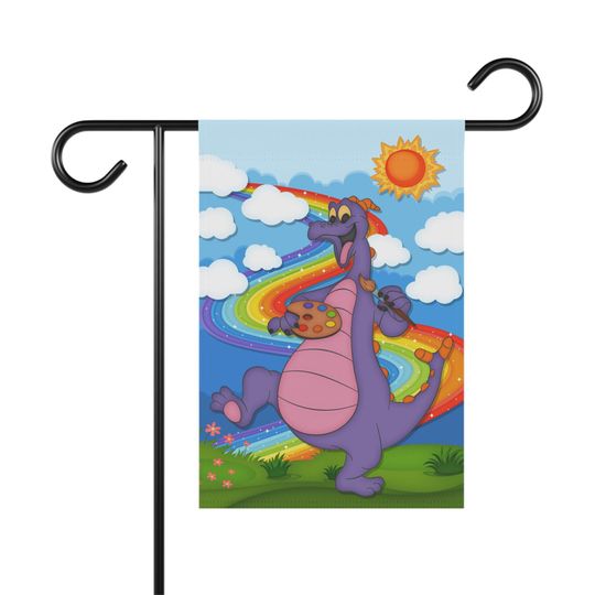 Disney's Figment House Flag, Unique Home and Garden Flag, Disney Garden Decor, Outdoor Flag, Disney Lover Housewarming Gift