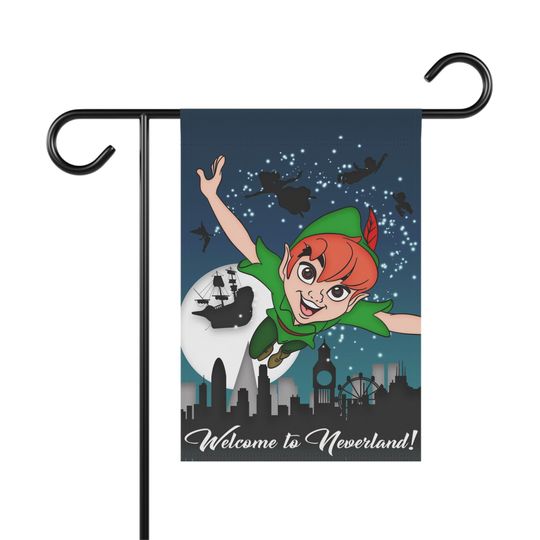 Disney Peter Pan Home Banner, Unique Home and Garden Flag, Disney Garden Flag, All Season Flag, Peter Pan Art