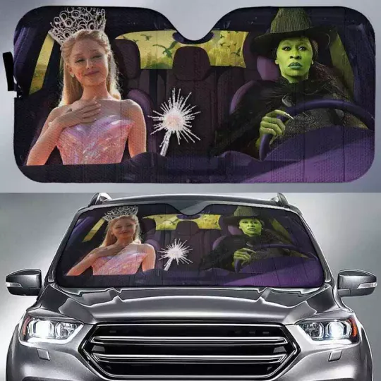 Wicked Car Sun Shade, Disney Movie Auto Sunshade, Trip Accessory