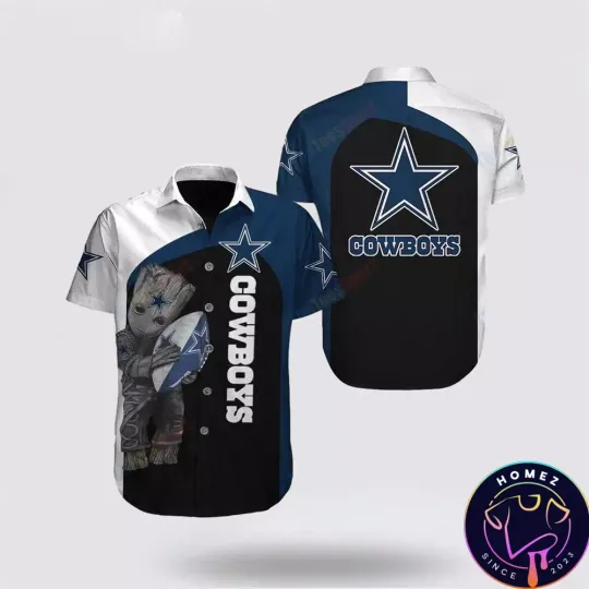 football Dallas Cowboys Hawaiian Shirt Groot Show Off