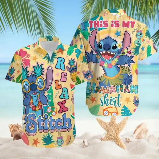 Lilo And Stitch Hawaiian Shirt Button Down Unisex Adults Outfit