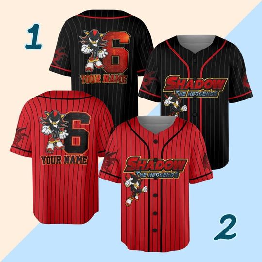 Personalized Sonic Shadow the Hedgehog Baseball Jersey, Custom Name & Number  Kids, Youth, Adult Sizes, Sonic Birthday Gift