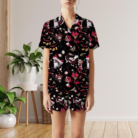 Hazbin Hotel Pajamas short Set, Hazbin Hotel Personalized Family Pajamas, Family Gift Pajamas Set